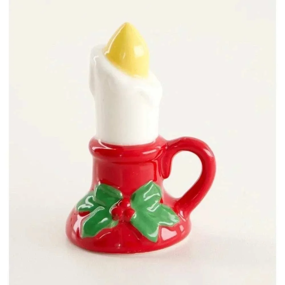 Cracker Barrel Christmas Candles Salt & Pepper Ceramic Shakers NWT 2026